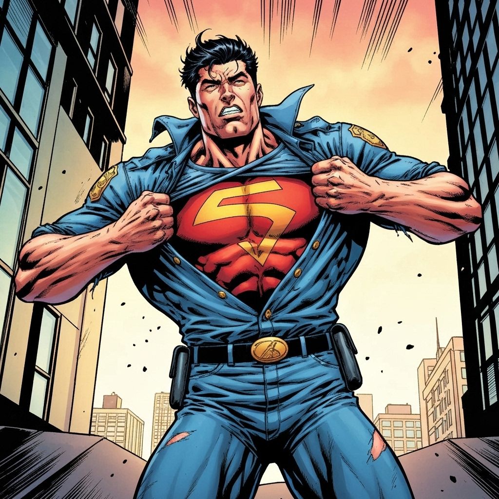 Juan transformándose en SuperJuan